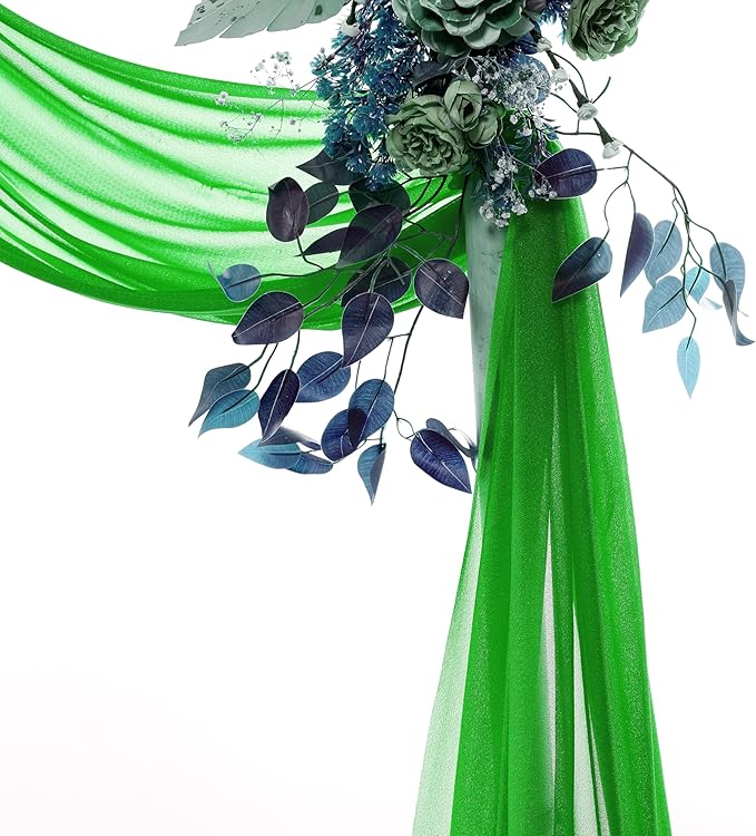 Backgrounds Sheer Chiffon Drape Fabric, 2 Panels, 30 in x 100 ft, Green