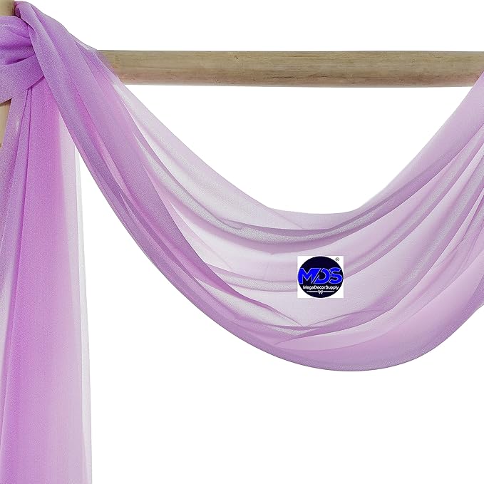 MDS Halloween Chiffon Draping Fabric - 2 Panel, 30" Wide x 30ft Long - Sheer Spooky Arbor & Canopy Drapery for Haunted House Backdrops, Party Ceilings, DIY Costumes & Themed Events - Orchid