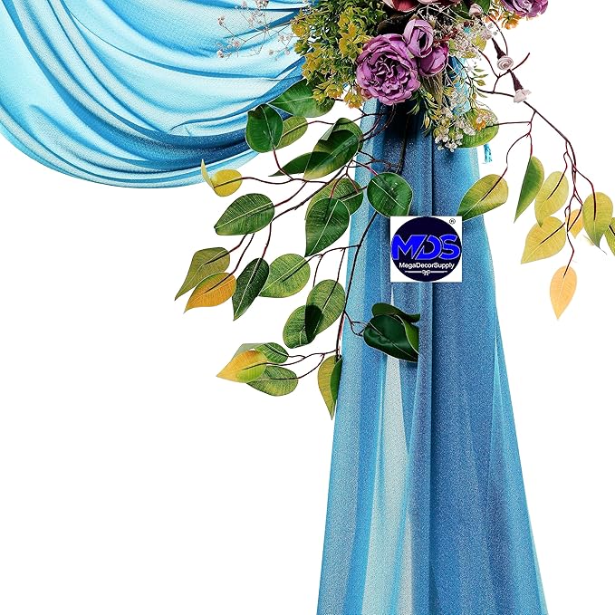 MDS Halloween Chiffon Draping Fabric - 1 Panel, 30" Wide x 40ft Long - Sheer Spooky Arbor & Canopy Drapery for Haunted House Backdrops, Party Ceilings, DIY Costumes & Themed Events - Dark Teal