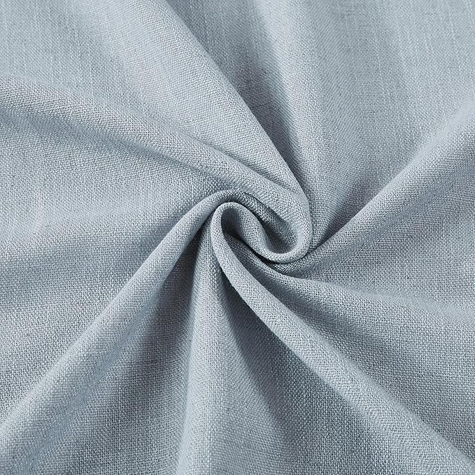 Vision Home Blue Fog Pinch Pleated Semi Sheer Curtains Textured Linen Blended Light Filtering Window Curtains 84 inch for Living Room Bedroom Pinch Pleat Drapes with Hooks 2 Panels 40" Wx84 L