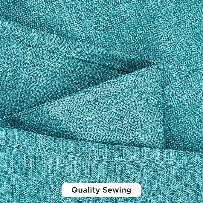 Fitable Faux Linen Tablecloths for Rectangle Tables: Water & Stain Resistant Farmhouse Table Cloth, Washable Burlap Textured Table Covers for Kitchen Dining Party(2 Pack, 60x120 Inch, Teal)