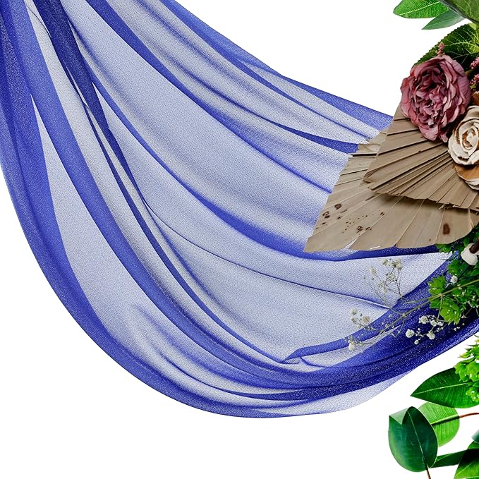Fabric Sheer Chiffon in Royal Blue, 3 Panels 30 Inch x 20 Ft