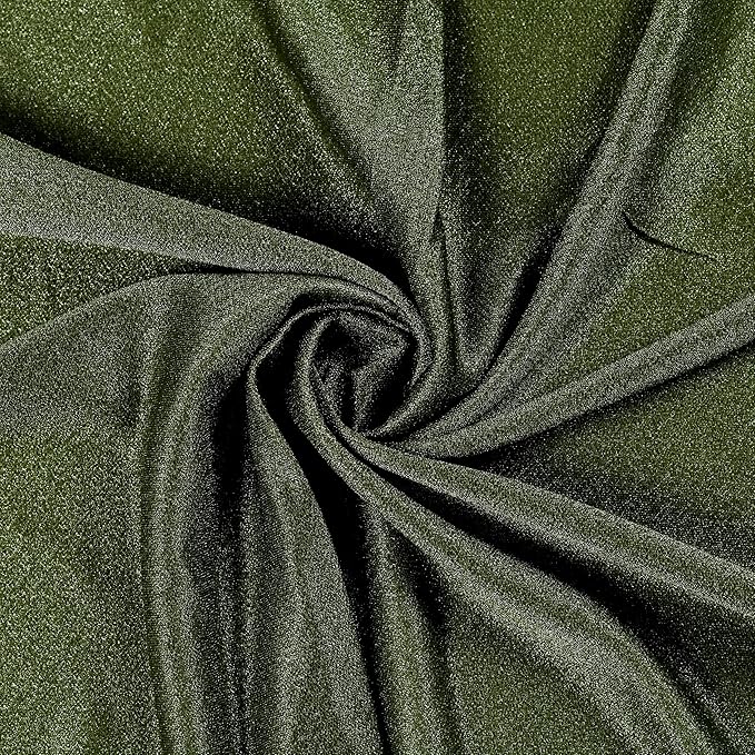 Olive Sheer Chiffon Backdrop Drape, 30 in x 40 ft Glitter Panel