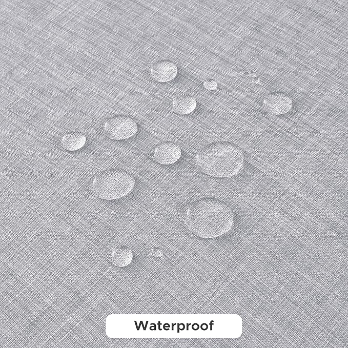 Fitable Faux Linen Tablecloths for Rectangle Tables: Water & Stain Resistant Farmhouse Table Cloth, Washable Burlap Textured Table Covers for Kitchen Dining Party(2 Pack, 60x84 Inch, Light Grey)