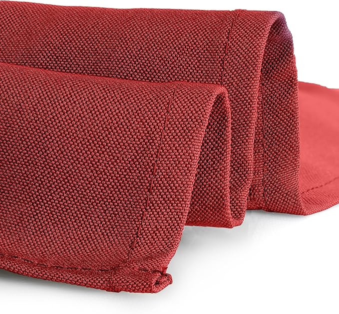 Gee Di Moda Square Tablecloth - 70 x 70 Inch Red Table Cloth for Medium Square or Round Tables - Heavy Duty Washable Fabric - for Buffet Table, Holiday Party, Dinner, Wedding & Baby Shower