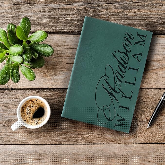 Personal Leather Journal Notebooks | 12 Design, 9 Color - Blue | Journal for Women, Men - Custom Notebook to Write in - Diary for Girls, Women - Personalized Gift Idea for Girl, Boy, Mom and Dad