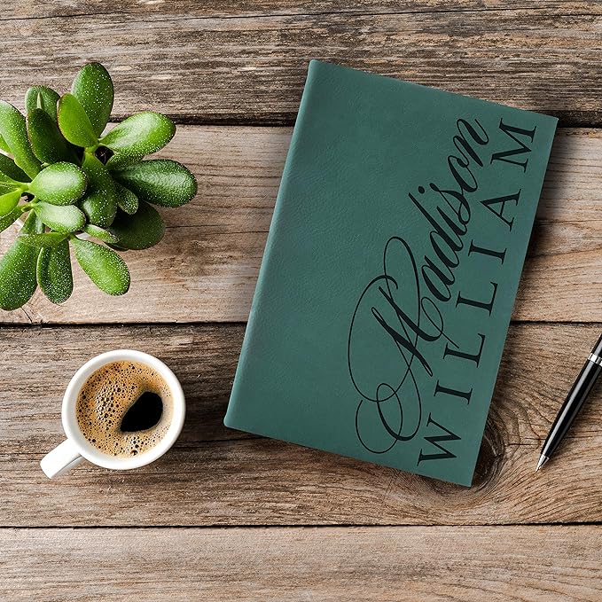 Personalized Leather Journal | Soft Pink, 12 Design | w Text Notebook for Women, Men - Customized Journals to Write In for Women, Diary for Girls - Birthday, Best Friend, Mom, Dad, Office Gift