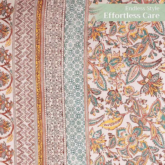 Maison d' Hermine Table Runner 100% Cotton Double Layer Table Runners 108 inches Long for Thanksgiving Christmas Decorations Home Kitchen Dining Party Wedding (Nila, 14.5" x 108")