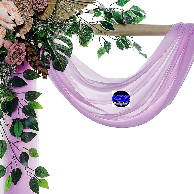 MDS Halloween Chiffon Draping Fabric - 1 Panel, 30" Wide x 40ft Long - Sheer Spooky Arbor & Canopy Drapery for Haunted House Backdrops, Party Ceilings, DIY Costumes & Themed Events - Orchid