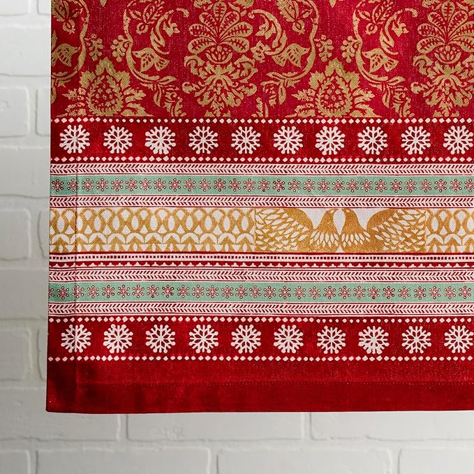 Maison d' Hermine Table Runner 100% Cotton Single Layer Table Runners 72 inches Long for Thanksgiving Christmas Decorations Home Kitchen Dining Party Wedding (Sofia, 14.5" x 72")