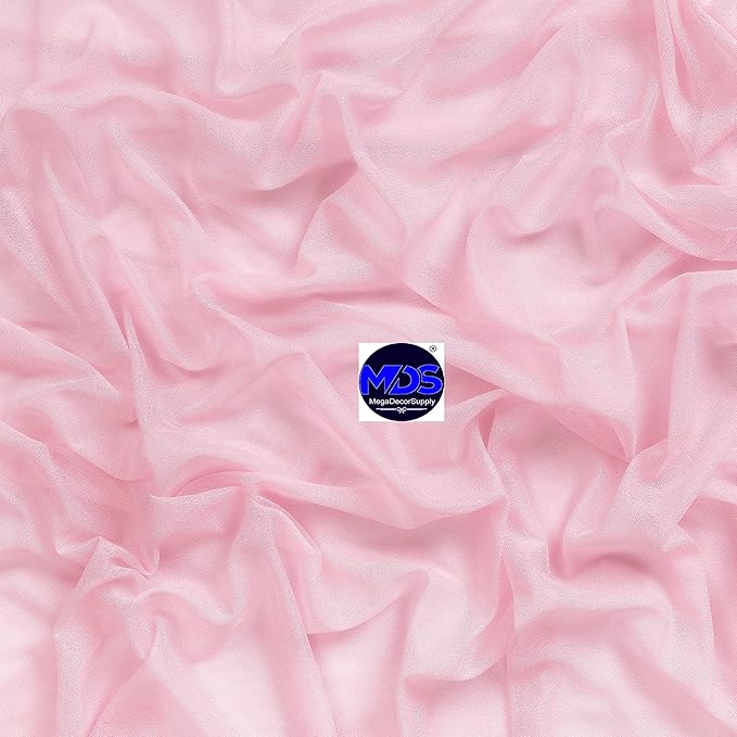 MDS Halloween Chiffon Draping Fabric - 2 Panel, 30" Wide x 75ft Long - Sheer Spooky Arbor & Canopy Drapery for Haunted House Backdrops, Party Ceilings, DIY Costumes & Themed Events - Blush Pink