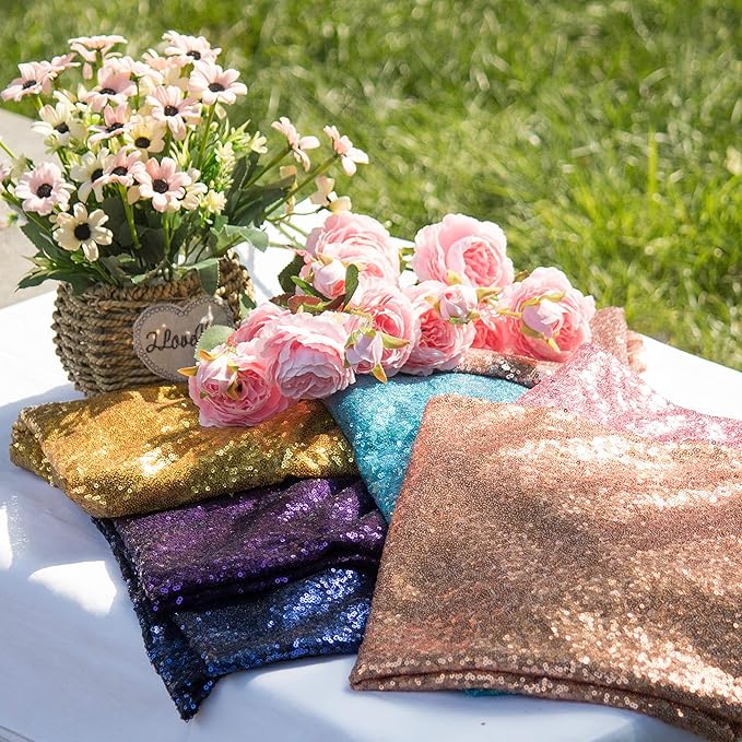 JYFLZQ Black Sequin Tablecloth - 90" Round Sparkly Glitter Metallic Table Cloths Table Cover Overly for Halloween, Retirement, Birthday Party, and Graduation Decorations