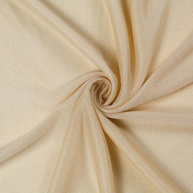 Backdrop Drapery Fabric, Champagne Sheer Chiffon, 2 Panels 30 x 40 ft