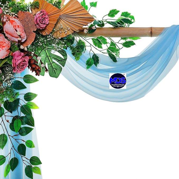 MDS Halloween Chiffon Draping Fabric - 1 Panel, 30" Wide x 30ft Long - Sheer Spooky Arbor & Canopy Drapery for Haunted House Backdrops, Party Ceilings, DIY Costumes & Themed Events - Turquoise