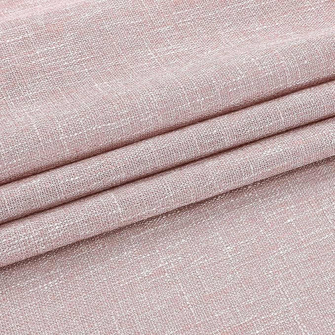 Vision Home Pink Pinch Pleated Semi Sheer Curtains for Girls Bedroom Living Room Textured Light Filtering Window Curtains 90 inch Rayon Blended Pinch Pleat Pink Drapes with Hooks 2 Panels 40" Wx90 L