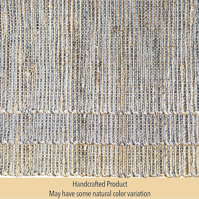 Chardin Home Natural Jute & Grey Placemats, Set of 4 – Rustic Handmade Boho Table Mats, 13x19 Inch Dining Table Placemats for Kitchen, Everyday Meals, Holidays, Farmhouse or Modern Table Décor