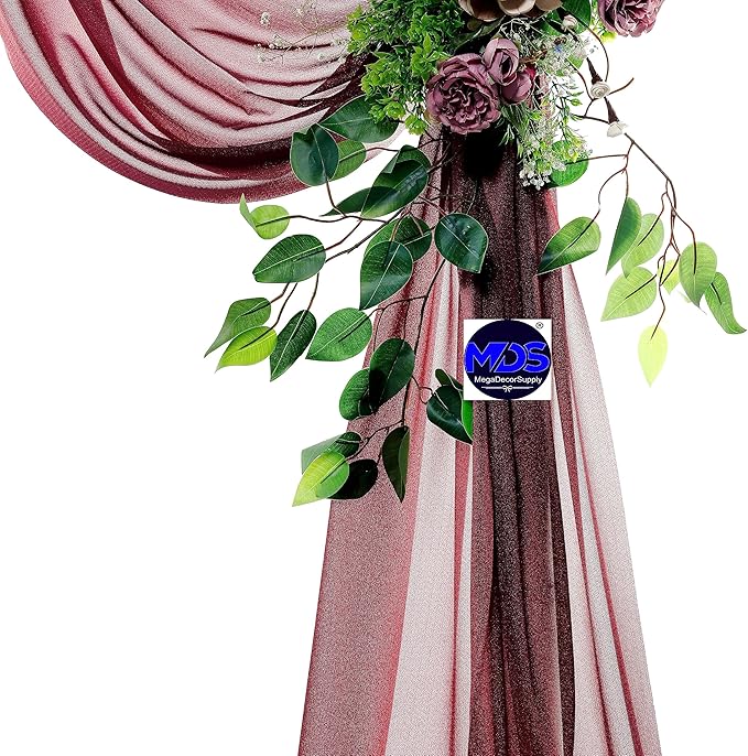 MDS Halloween Chiffon Draping Fabric - 1 Panel, 30" Wide x 100ft Long - Sheer Spooky Arbor & Canopy Drapery for Haunted House Backdrops, Party Ceilings, DIY Costumes & Themed Events - Burgundy
