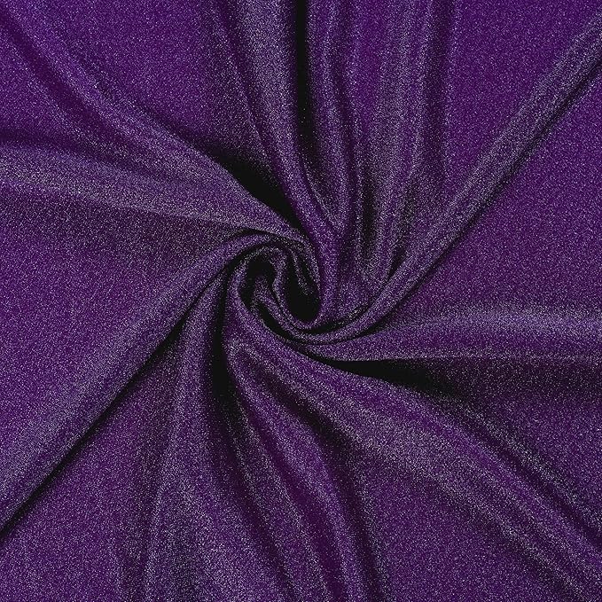 Backdrop Fabric Panel, 30 x 480 Inch Purple Sheer Chiffon with Glitter