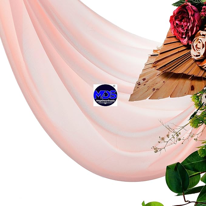 MDS Halloween Chiffon Draping Fabric - 1 Panel, 30" Wide x 75ft Long - Sheer Spooky Arbor & Canopy Drapery for Haunted House Backdrops, Party Ceilings, DIY Costumes & Themed Events - Dusty Rose