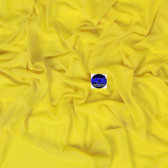 MDS Halloween Chiffon Draping Fabric - 1 Panel, 30" Wide x 40ft Long - Sheer Spooky Arbor & Canopy Drapery for Haunted House Backdrops, Party Ceilings, DIY Costumes & Themed Events - Yellow