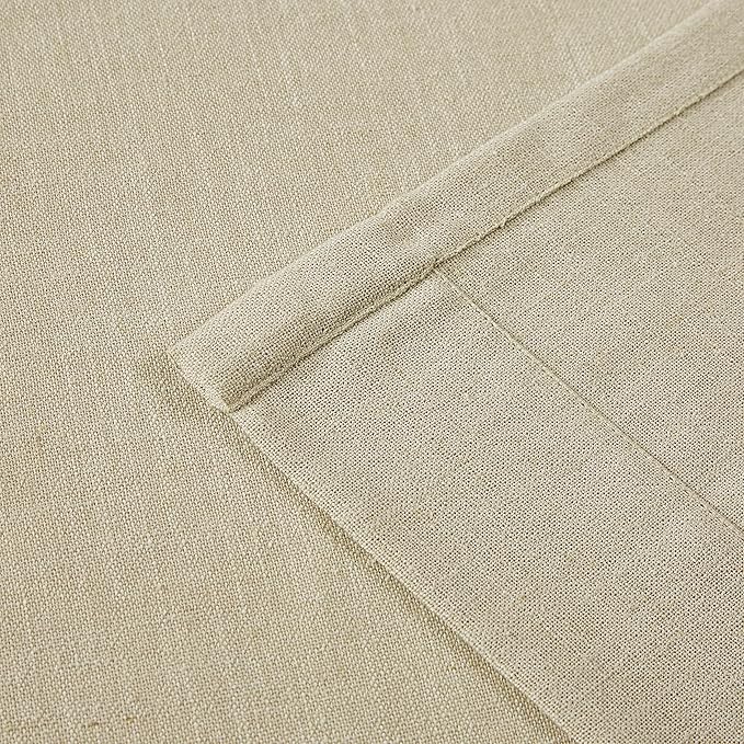 Vision Home Sand Pinch Pleated Semi Sheer Curtains Textured Linen Blended Light Filtering Window Curtains 108 inch for Living Room Bedroom Pinch Pleat Drapes with Hooks 2 Panels 9ft 40" Wx108 L
