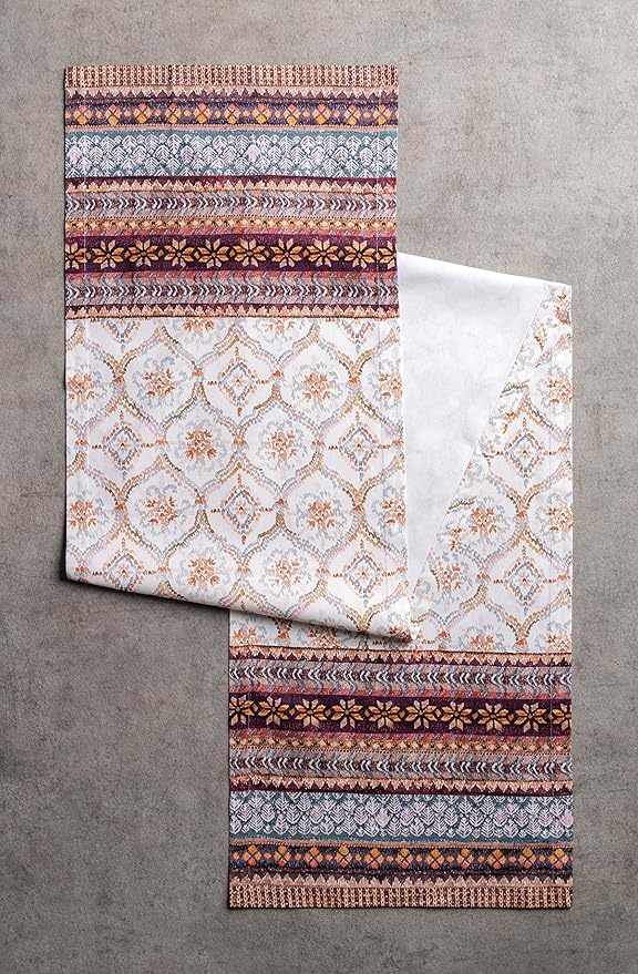 Maison d' Hermine Table Runner 100% Cotton Single Layer Table Runners 60 inches Long for Thanksgiving Christmas Decorations Home Kitchen Dining Party Wedding (Fair Isle, 14.5" x 60")