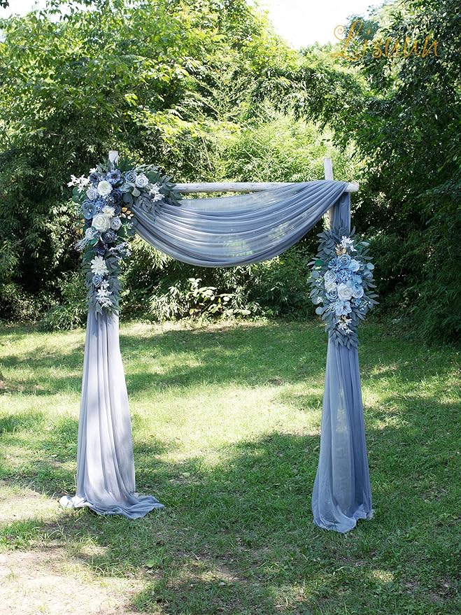 Artificial Silk Flowers Wedding Arch Swag, 40-Inch Large and 24-Inch Small