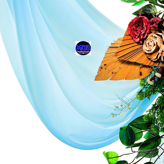 MDS Halloween Chiffon Draping Fabric - 1 Panel, 30" Wide x 30ft Long - Sheer Spooky Arbor & Canopy Drapery for Haunted House Backdrops, Party Ceilings, DIY Costumes & Themed Events - Turquoise