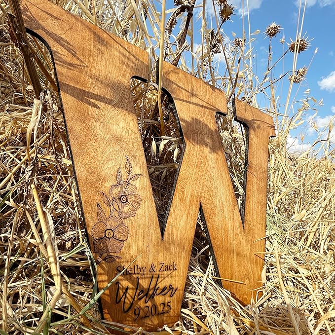Decorative Wedding Guest Book Sign Plaque in Wood, 12 to 30 Inch Letters