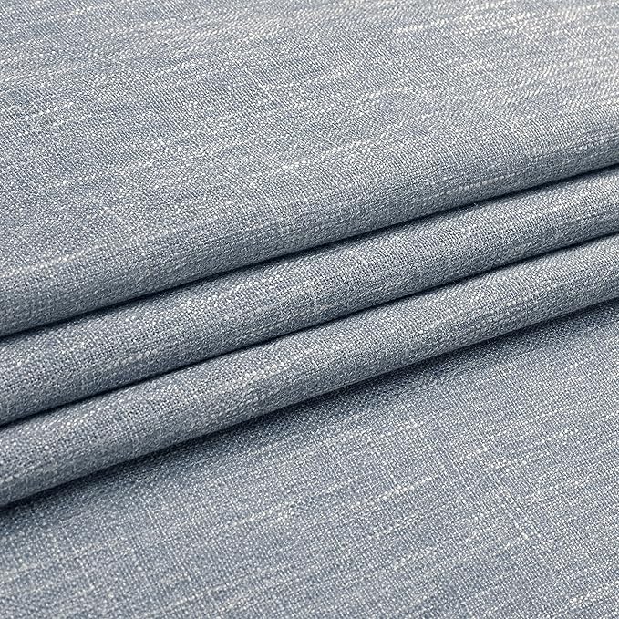 Vision Home Blue Pinch Pleated Semi Sheer Curtains Textured Light Filtering Window Curtains 108 inch for Living Room Bedroom Rayon Blend Chambray Blue Pinch Pleat Drapes with Hooks 2 Panels 40"Wx108"L