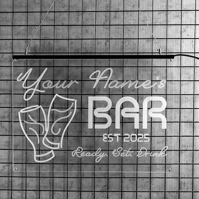 Personalized Sports Bar Neon Sign LED Wall Light Up Football Bar Decor for Home Pub Game Room Man Cave Big Screen Night Custom Name Sign Beer Lovers and Sports Fans