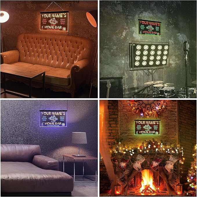 ADVPRO Personalized Your Name Custom Home Bar Beer Established Year Dual Color LED Neon Sign Blue & Yellow 16 x 12 Inches st6s43-p1-tm-by