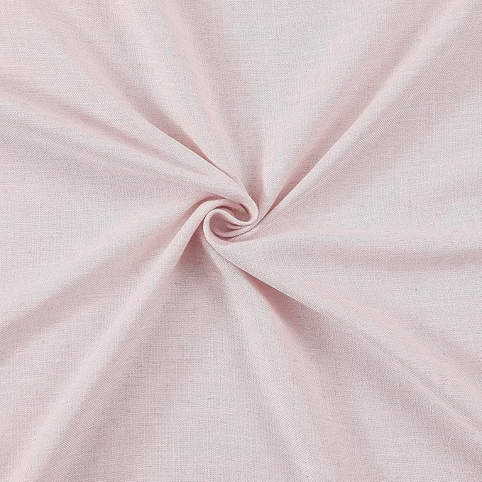 Vision Home Soft Pink Pinch Pleated Semi Sheer Curtains Textured Linen Blended Light Filtering Window Curtains 84 inch for Living Room Bedroom Pinch Pleat Drapes with Hooks 2 Panels 40" Wx84 L