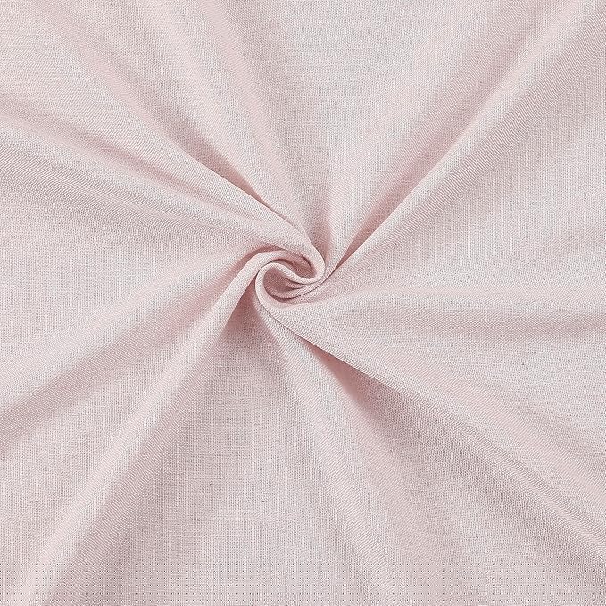 Vision Home Soft Pink Pinch Pleated Semi Sheer Curtains Textured Linen Blended Light Filtering Window Curtains 63 inch for Living Room Bedroom Pinch Pleat Drapes with Hooks 2 Panels 40" Wx63 L