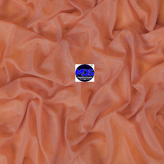 MDS Halloween Chiffon Draping Fabric - 2 Panel, 30" Wide x 100ft Long - Sheer Spooky Arbor & Canopy Drapery for Haunted House Backdrops, Party Ceilings, DIY Costumes & Themed Events - Coral Peach