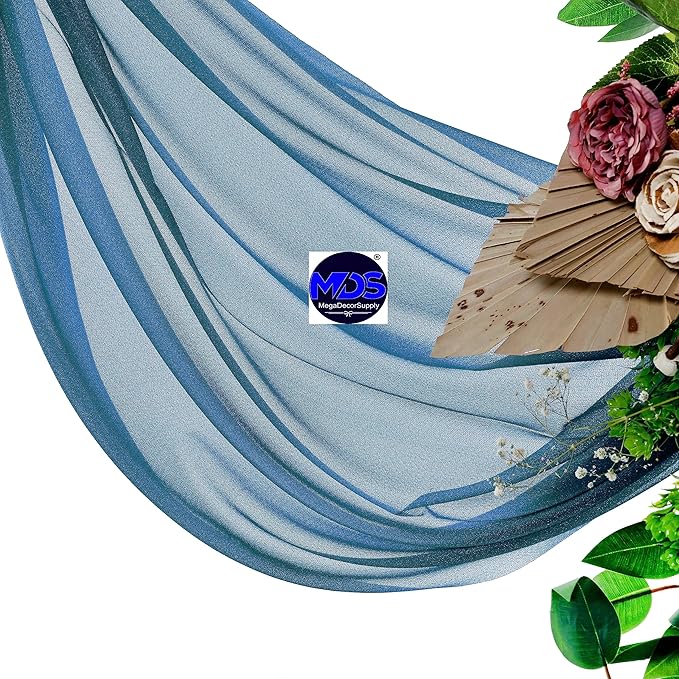 MDS Halloween Chiffon Draping Fabric - 2 Panel, 30" Wide x 30ft Long - Sheer Spooky Arbor & Canopy Drapery for Haunted House Backdrops, Party Ceilings, DIY Costumes & Themed Events - Dark Teal