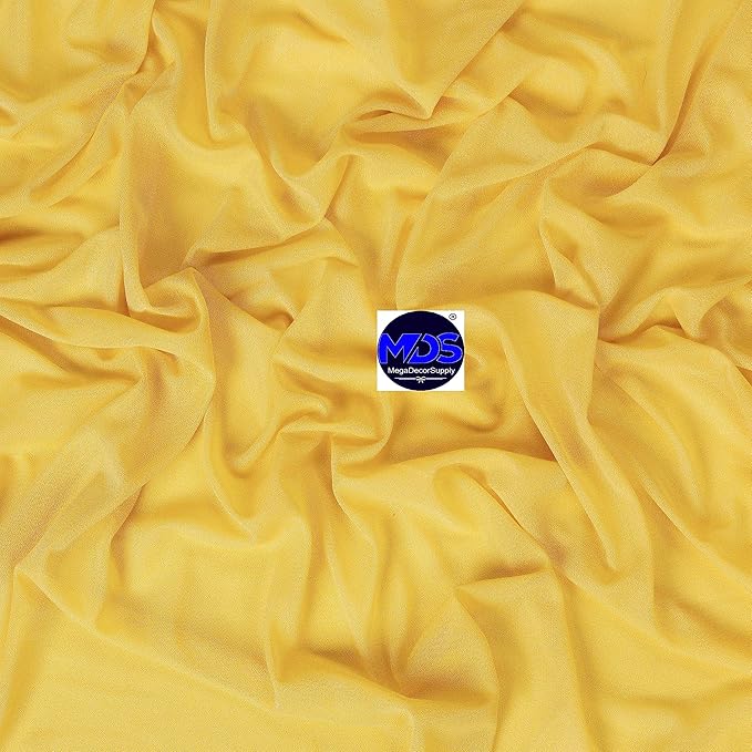 MDS Halloween Chiffon Draping Fabric - 2 Panel, 30" Wide x 50ft Long - Sheer Spooky Arbor & Canopy Drapery for Haunted House Backdrops, Party Ceilings, DIY Costumes & Themed Events - Gold