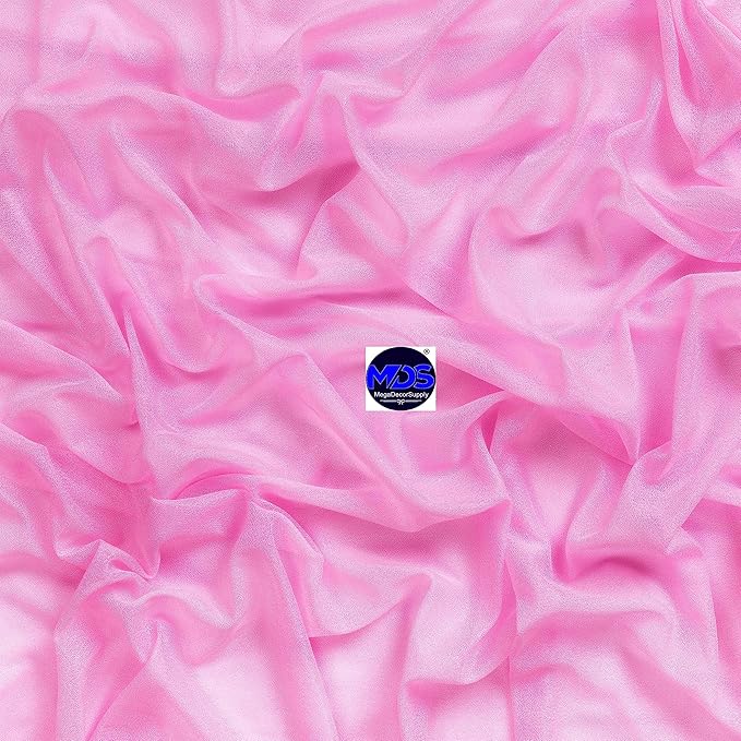 MDS Halloween Chiffon Draping Fabric - 2 Panel, 30" Wide x 50ft Long - Sheer Spooky Arbor & Canopy Drapery for Haunted House Backdrops, Party Ceilings, DIY Costumes & Themed Events - Bubblegum Pink